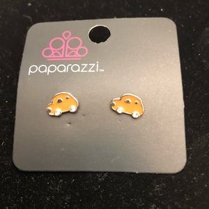 Paparazzi orange kid car earrings